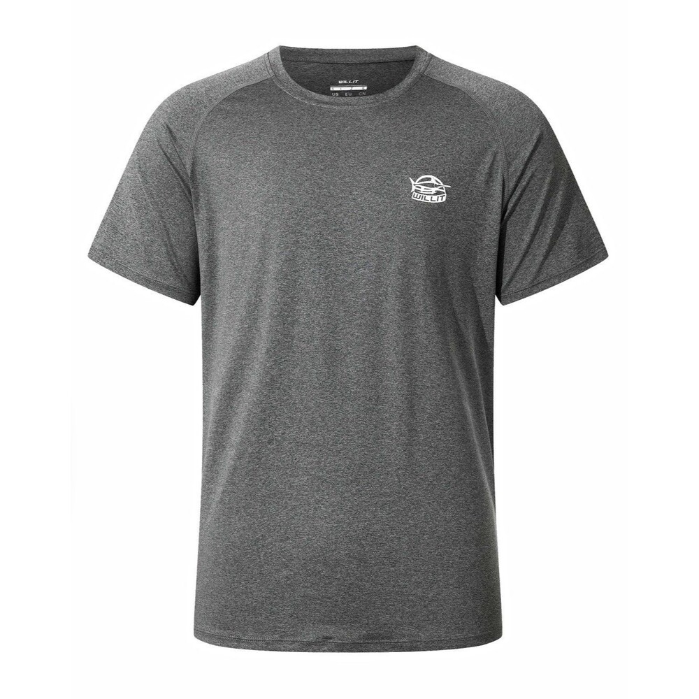 NWT Willit Men's UPF 50+ Short Sleeve Sun Shirt Rash Guard Deep Gray M